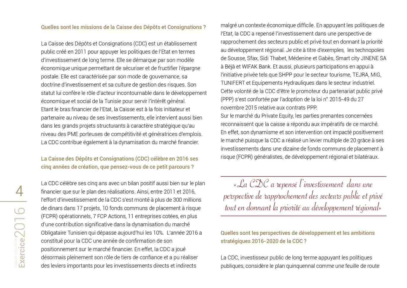 Rapport D activit 2016 CDC Rapport D activit 2016 CDC
