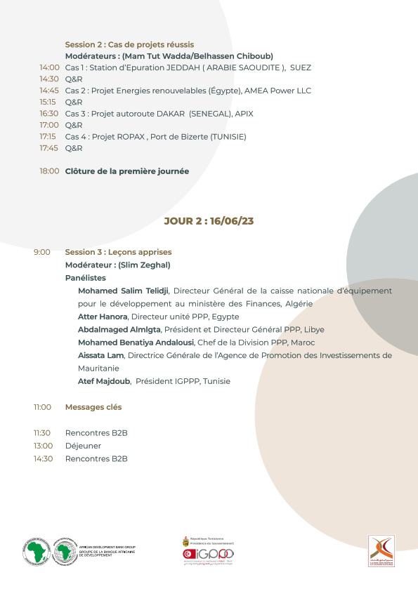 Programme du séminaire PPP